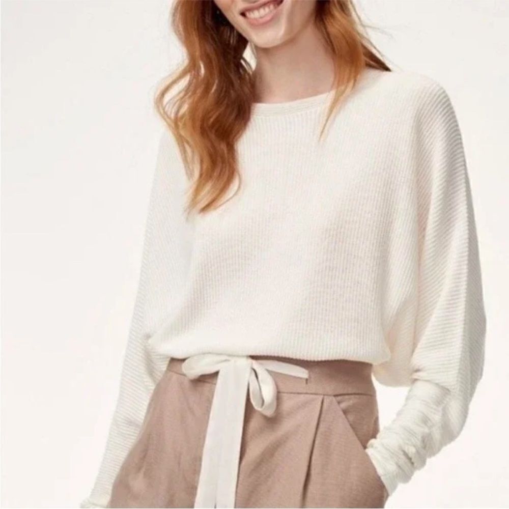 Aritzia Wilfred Coline Linen Blend Crop Top Sweater